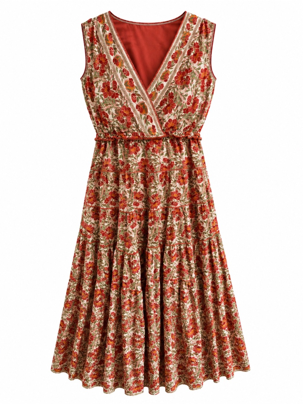 NWT Max Studio London Boho Floral Tiered Maxi Dress Small